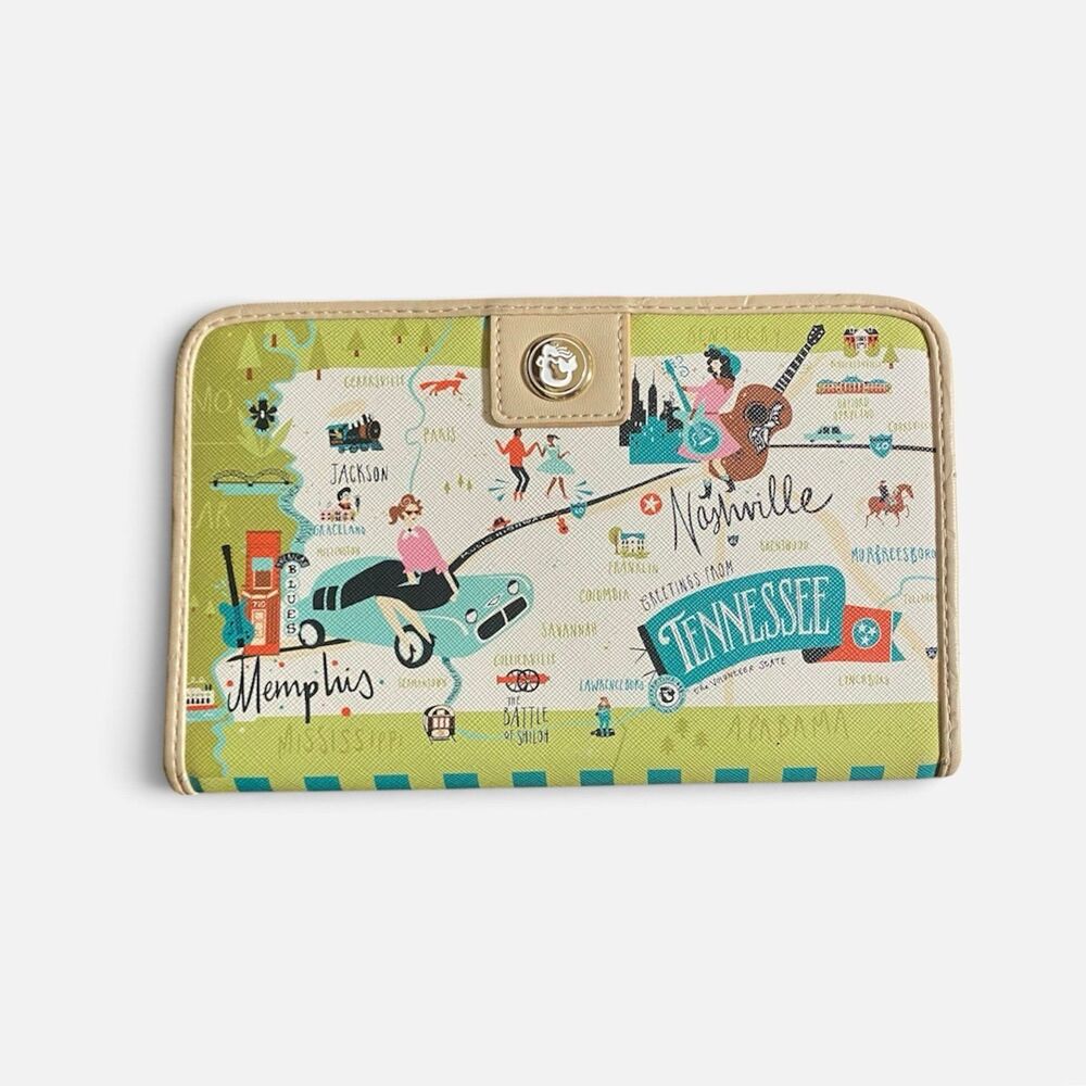 Spartina 449 Tennessee Map Wallet - Green and Teal